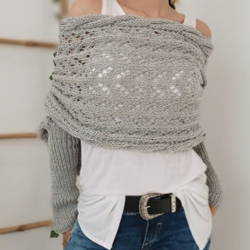 Maribel Knitted Scarf With Sleeves