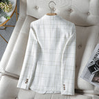 Amira Textured Plaid Blazer