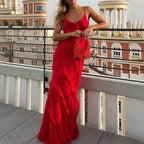 Scarlet Wave Maxi Dress