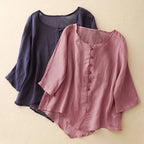 Valeria Curve-Hem Blouse