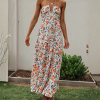 Lyren Printed Halter Dress